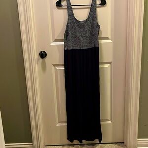 LOFT outlet black and gray maxi dress size XS petite